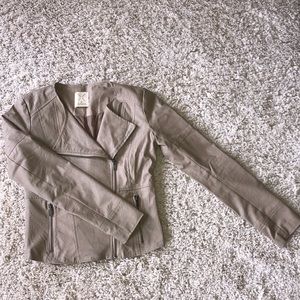 Beige pleather jacket from Urban Outfitters